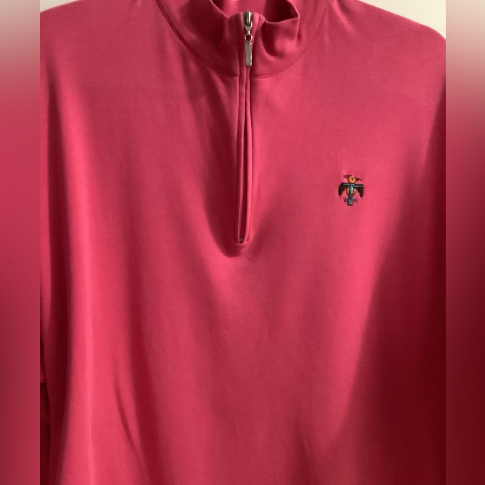 Peter Millar XL Pima Cotton Quarter Zip Pullover Pink Golf Sweater Peru